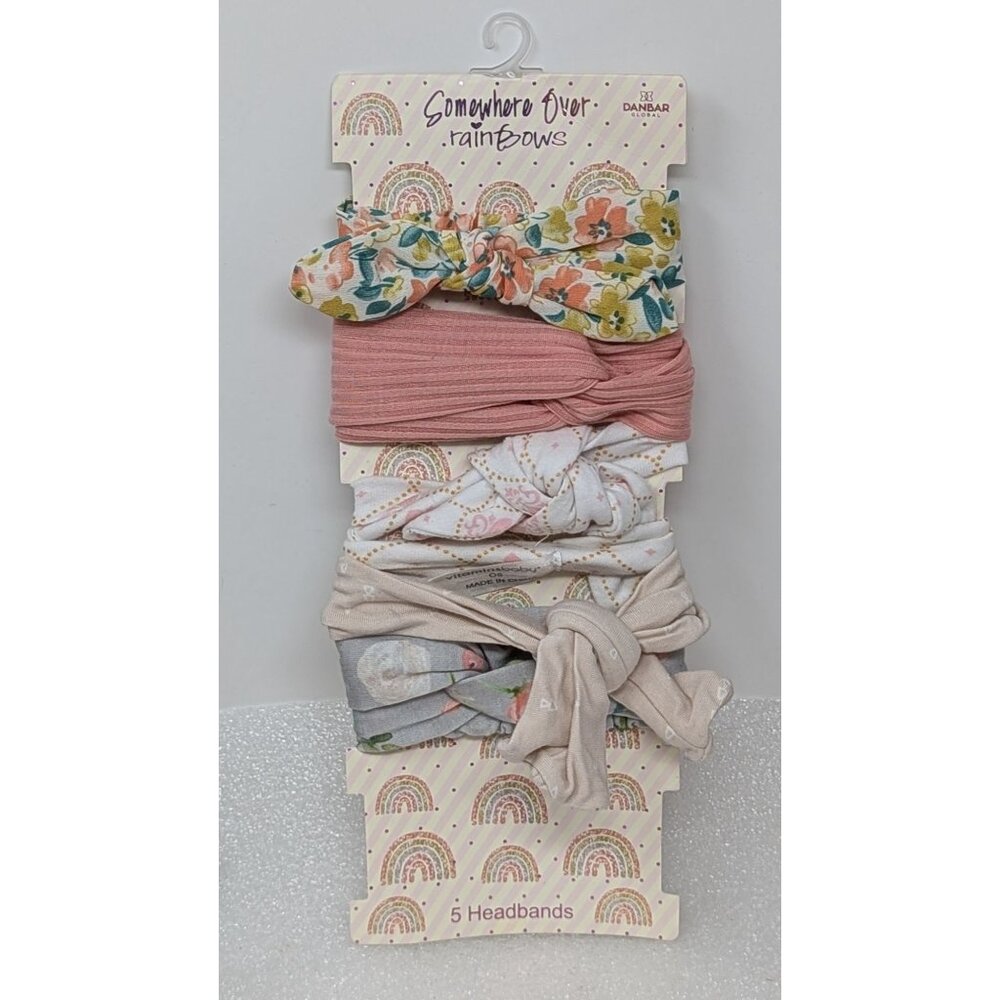 Danbar Kids Headbands 5-Pack Ages 3+ Somewhere Over The Rainbow Collection